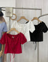 Women Aesthetic Front Off Tie Off-Shoulder Crop Tops